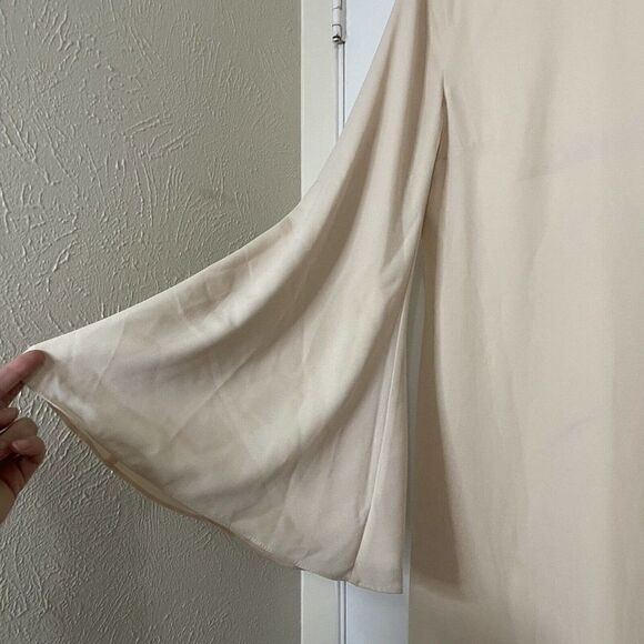 NEW! Fame X Partners Peach bell sleeve maxi dress size US 8 -Flawed- - Picture 7 of 13